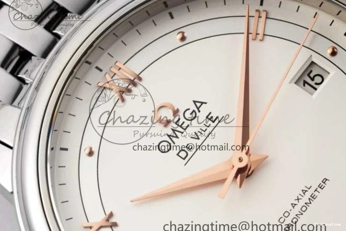 0107 Casual De Ville SS DIWF 1:1 Best Edition White Dial RG Markers on SS Bracelet MIYOTA 7847